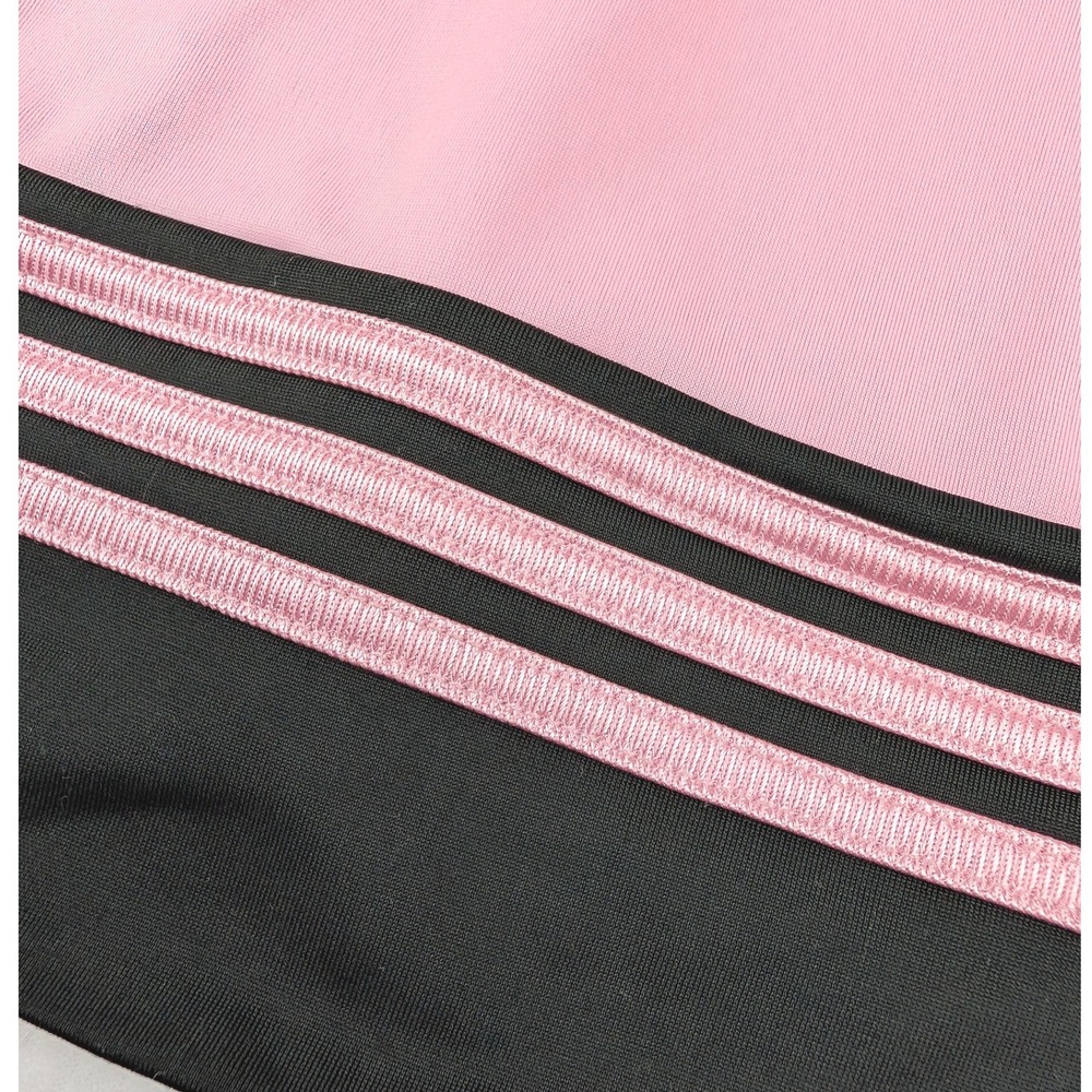 Adidas Kids Pink Black Full Zip Track Jacket 24M Three Stripe Sporty Jacket - Picture 6 of 14